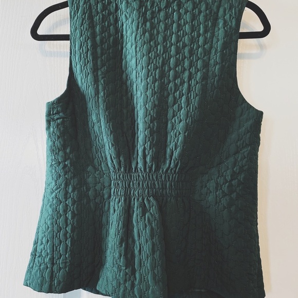 Roz & Ali Woman’s Quilted Vest Size Small dark Green with zipper - Picture 3 of 11